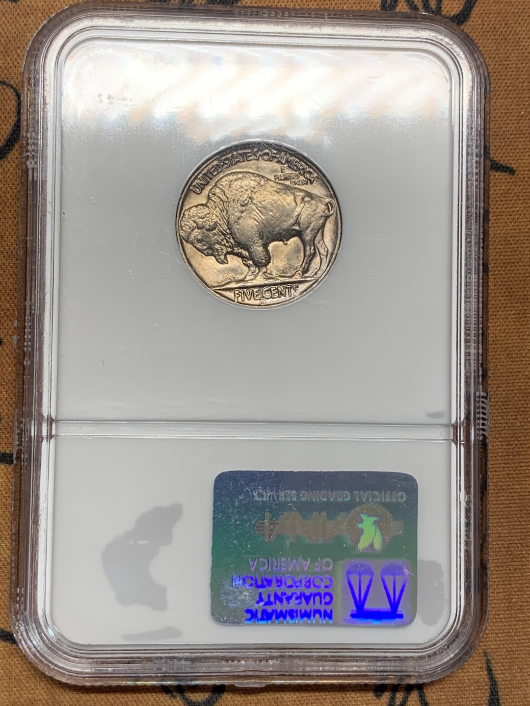 《竞宝斋》第95场-本周日，周一，周四，3场连拍（全场不限金额包邮） NGC MS66 美国 1938年 印第安人 野牛 5美分 老盒状态好