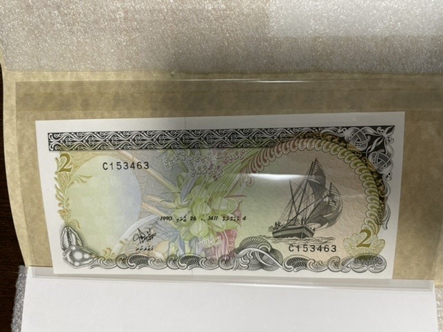 富兰克林原装纸币硬币第二场 马尔代夫unc纸币bu硬币