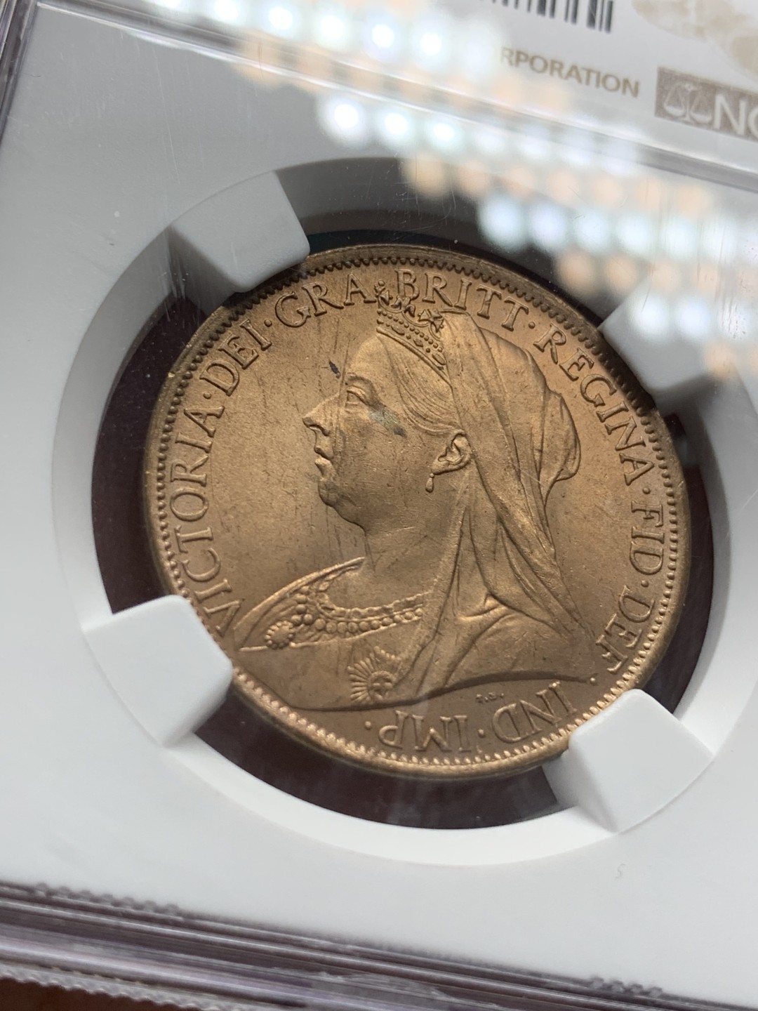 《竞宝斋》第95场-本周日，周一，周四，3场连拍（全场不限金额包邮） NGC MS63RB 1901维多利亚一便士  正反面均品相上佳 状态好 给分保守