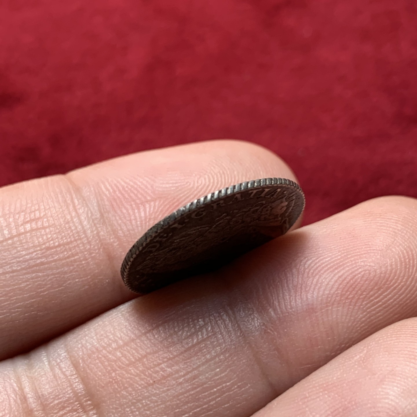 《竞宝斋》第95场-本周日，周一，周四，3场连拍（全场不限金额包邮） 1758年英国乔治二世6便士银币 原味老包浆未清洗 xf品相