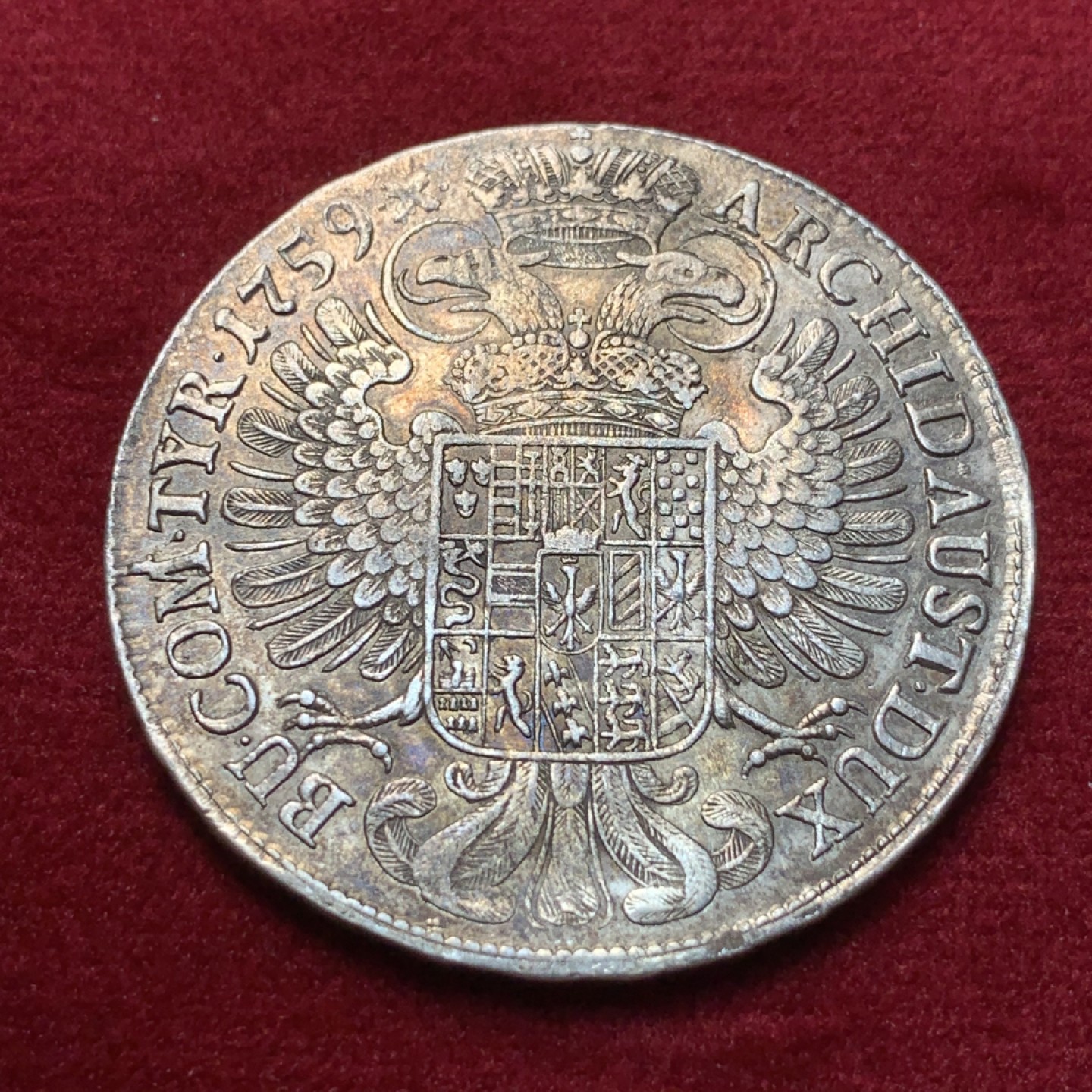 《竞宝斋》第95场-本周日，周一，周四，3场连拍（全场不限金额包邮） 1759年奥地利特蕾西亚女王1泰勒银币 原铸