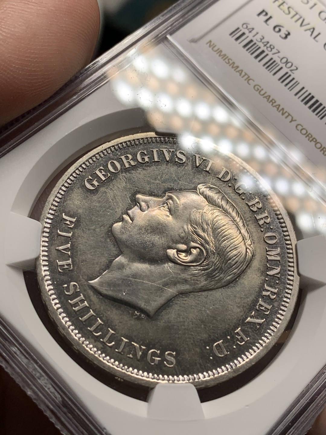 《竞宝斋》第95场-本周日，周一，周四，3场连拍（全场不限金额包邮） NGC PL63 英国 1951年 镍马剑 克朗币  细节很不错