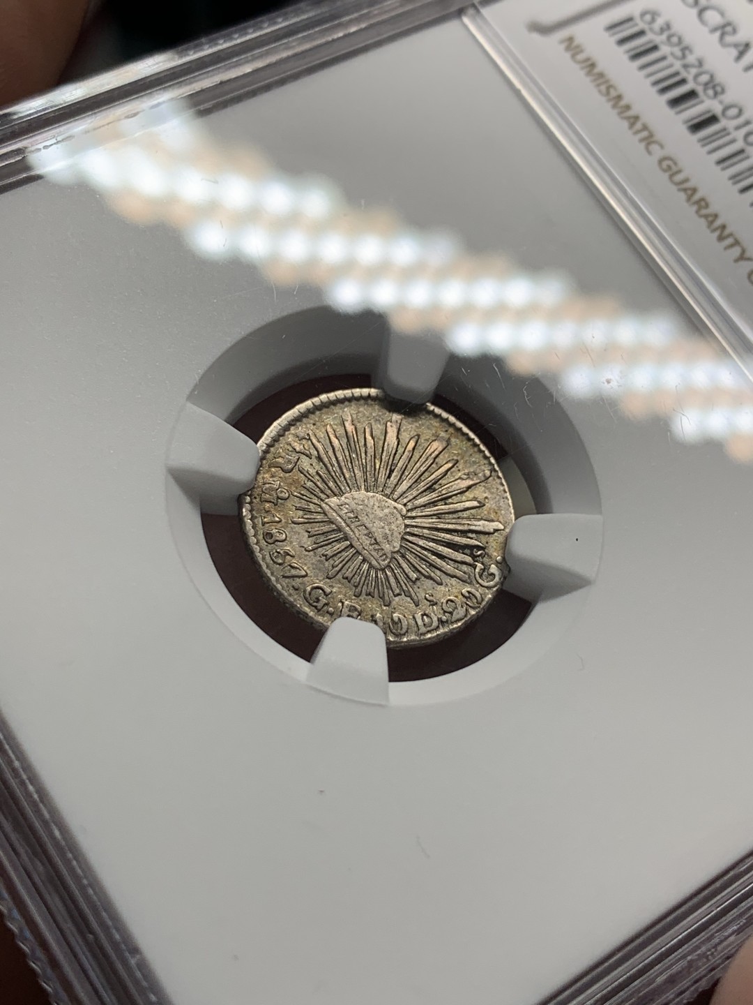 《竞宝斋》第95场-本周日，周一，周四，3场连拍（全场不限金额包邮） NGC-XF 墨西哥1857年 1/2R小鹰洋银币 中期年份 能上XF已经是品好的了