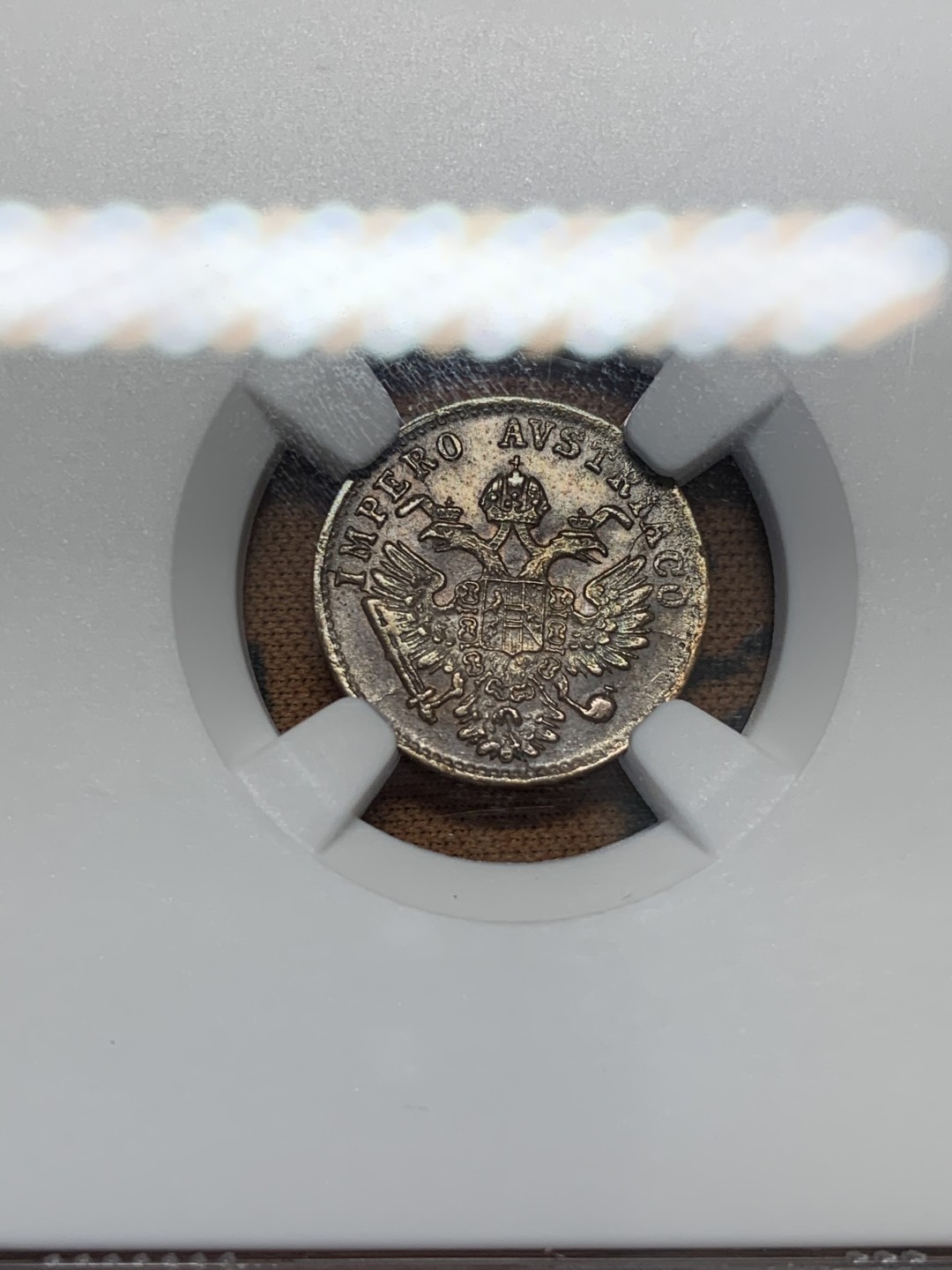 《竞宝斋》第95场-本周日，周一，周四，3场连拍（全场不限金额包邮） NGC-MS63BN 意大利 1852 伦巴第-威尼西亚王国 1分铜币 打制锐利 包浆醇厚 币面光度一流 双头鹰纹章威风凛凛