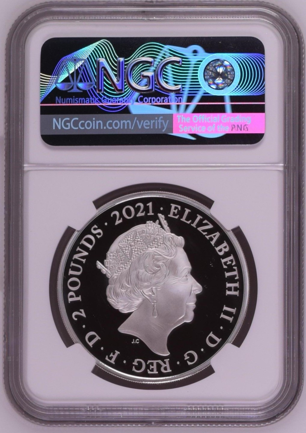 收藏联盟Quantum Auction 第192期拍卖(再次更新) 英国2021年彼得兔1盎司2英镑精制银币 NGC PF69 首发蓝标 带原装纪念盒和证书