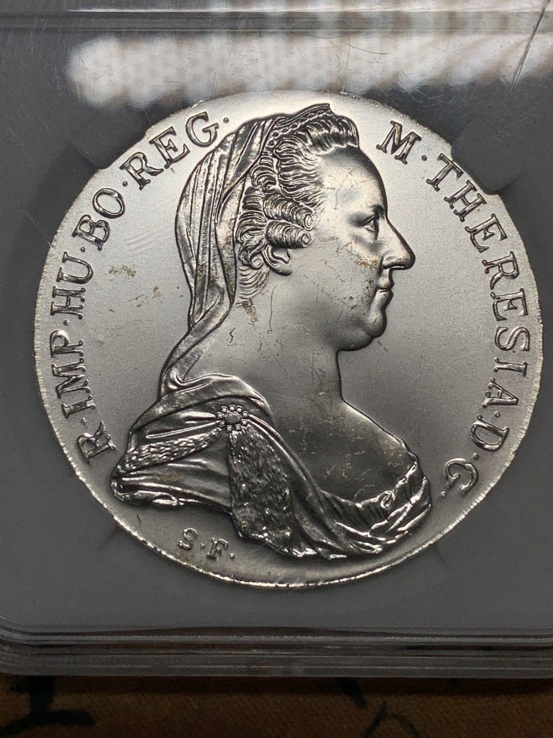 《竞宝斋》第95场-本周日，周一，周四，3场连拍（全场不限金额包邮） 保粹评级-MS67 1780 大奶妈后铸银币 极美品相 转光一流 老保粹盒不是后期随便入的工艺品