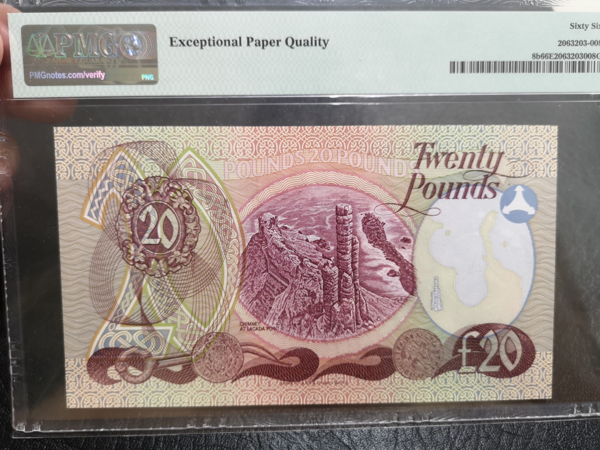 《外钞收藏家》第二百零三期 1987年北爱尔兰20镑 PMG66