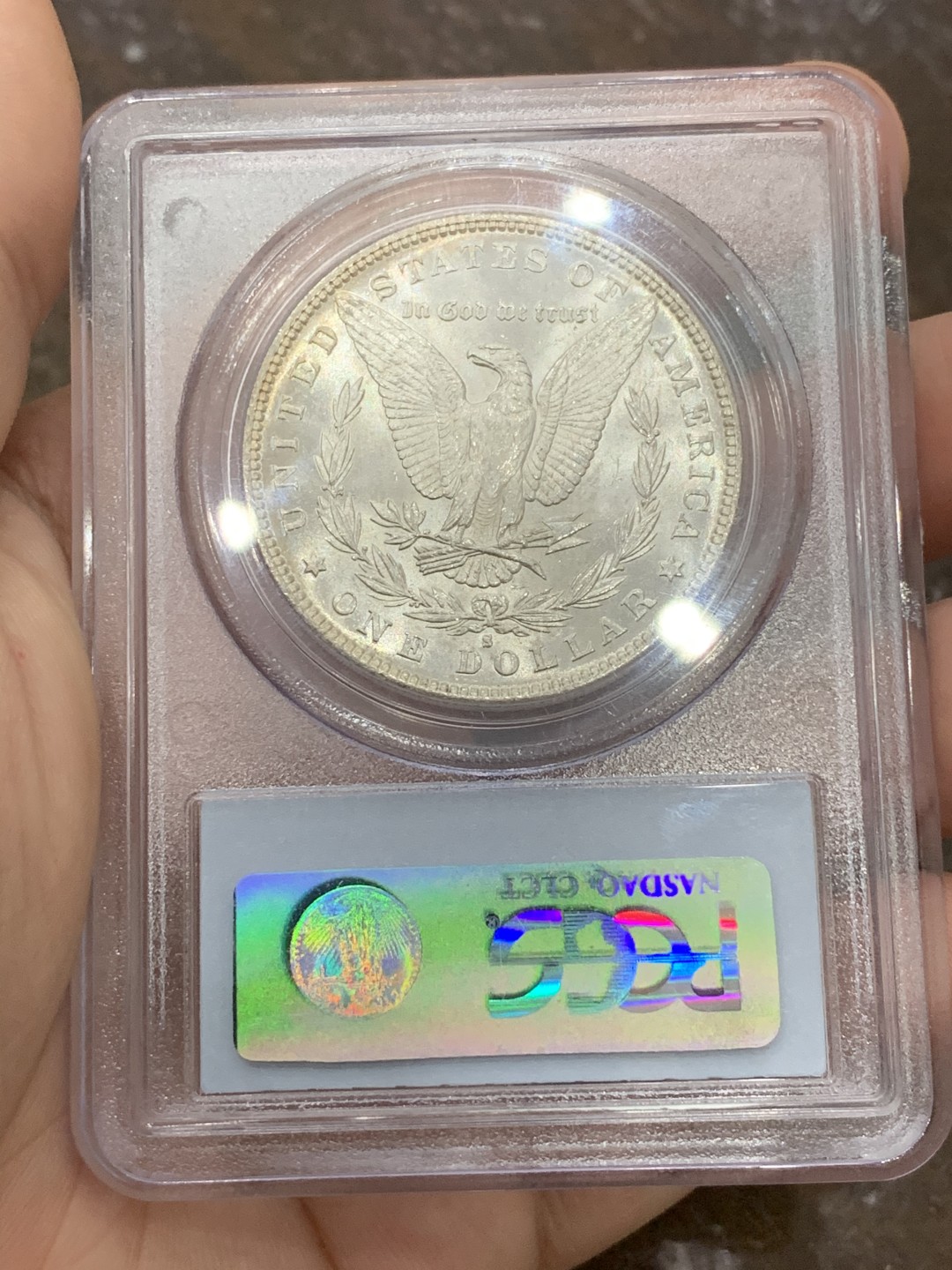 《竞宝斋》第95场-本周日，周一，周四，3场连拍（全场不限金额包邮） PCGS MS66 美国 1881年 摩根银元 状态极佳 P老盒