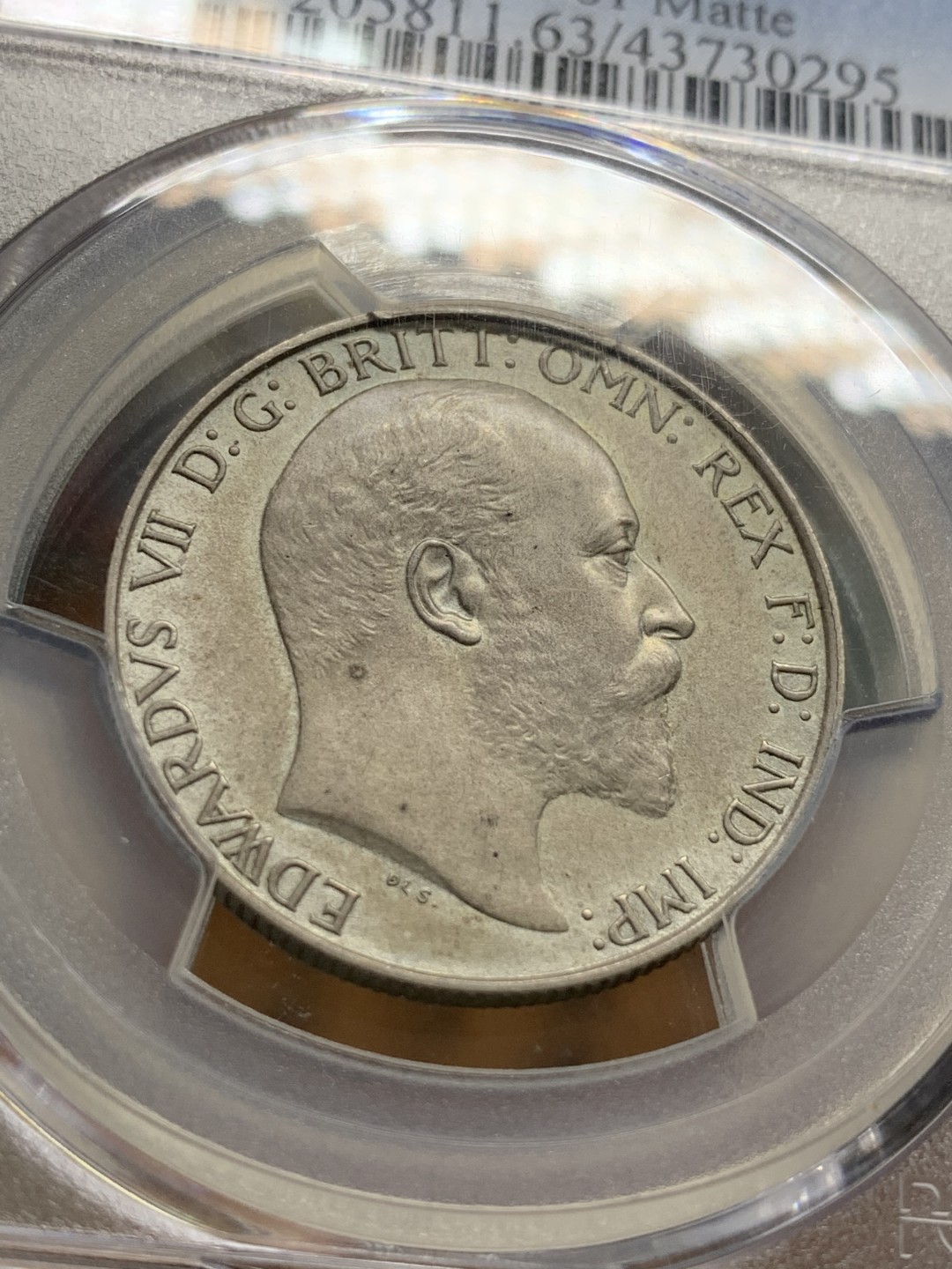 《竞宝斋》第95场-本周日，周一，周四，3场连拍（全场不限金额包邮） PCGS PR63MATTE 英国1902年爱七精制海神弗洛林银币 包浆均匀 难得状态