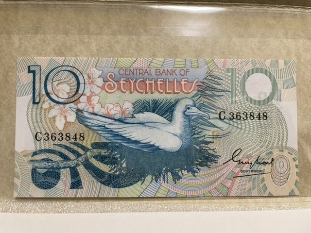 富兰克林原装纸币硬币第二场 塞舌尔纸币unc硬币bu
