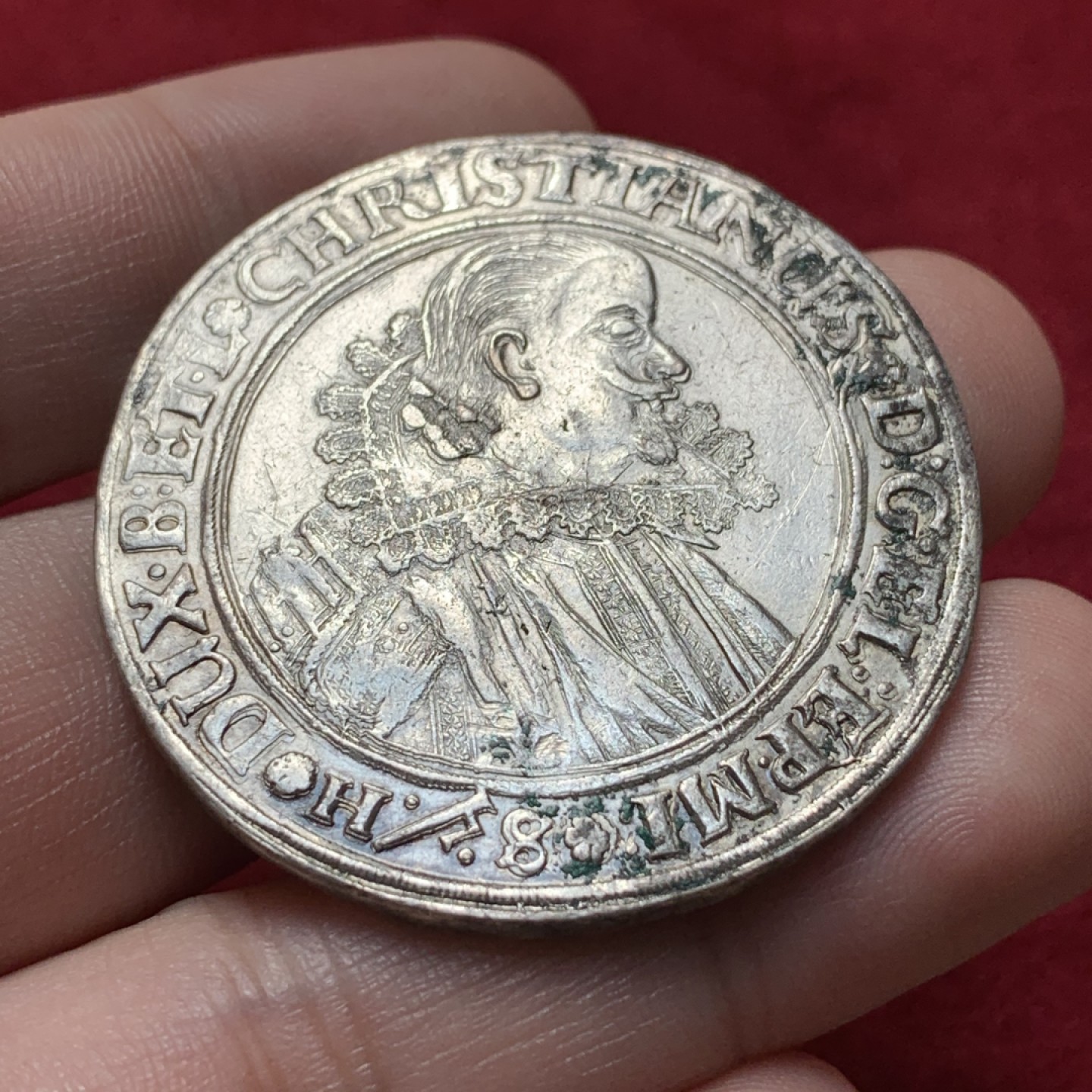 《竞宝斋》第95场-本周日，周一，周四，3场连拍（全场不限金额包邮） 1624年 神罗 布伦瑞克 老泰勒银币 少见品种  29.16克  42.35mm大直径