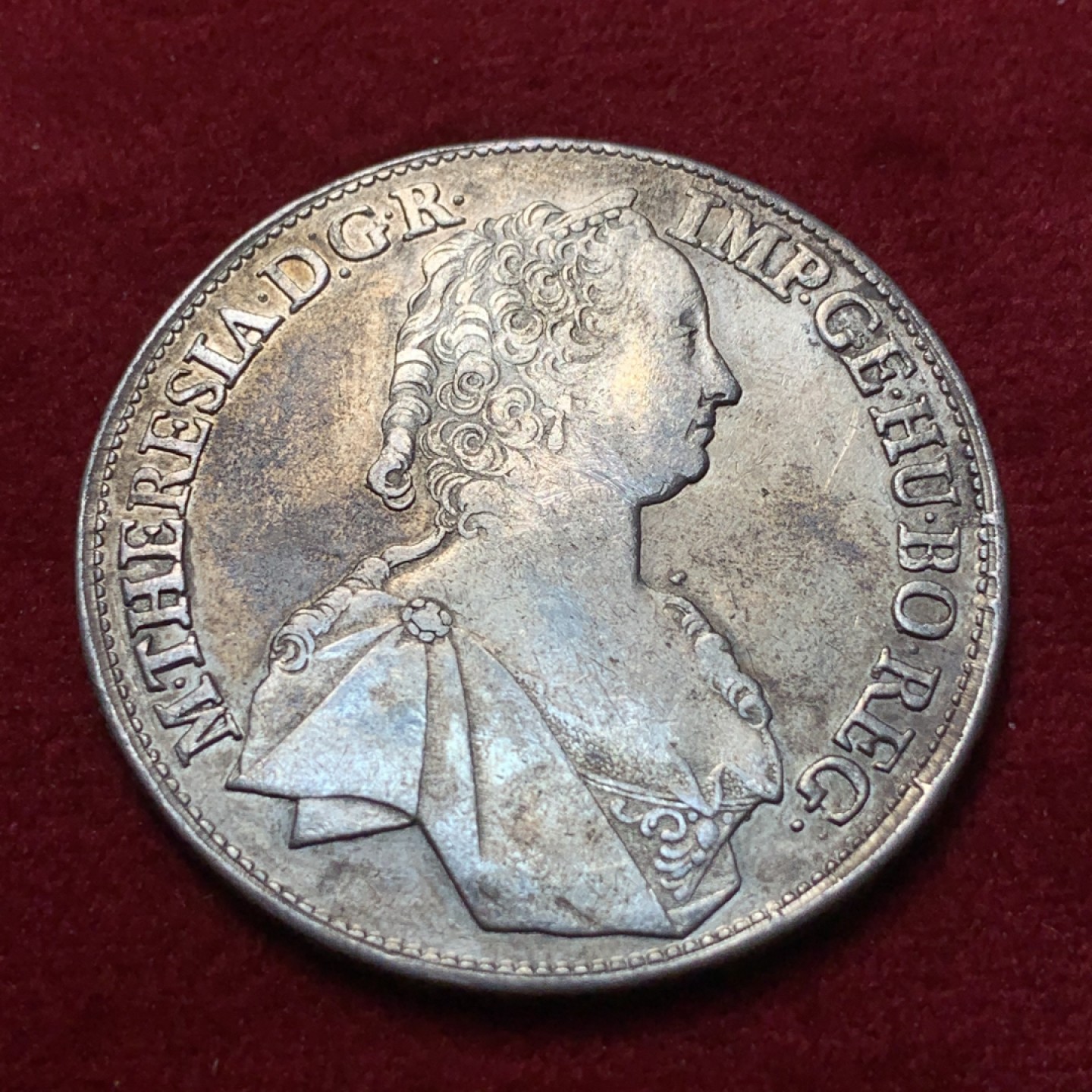 《竞宝斋》第95场-本周日，周一，周四，3场连拍（全场不限金额包邮） 1759年奥地利特蕾西亚女王1泰勒银币 原铸