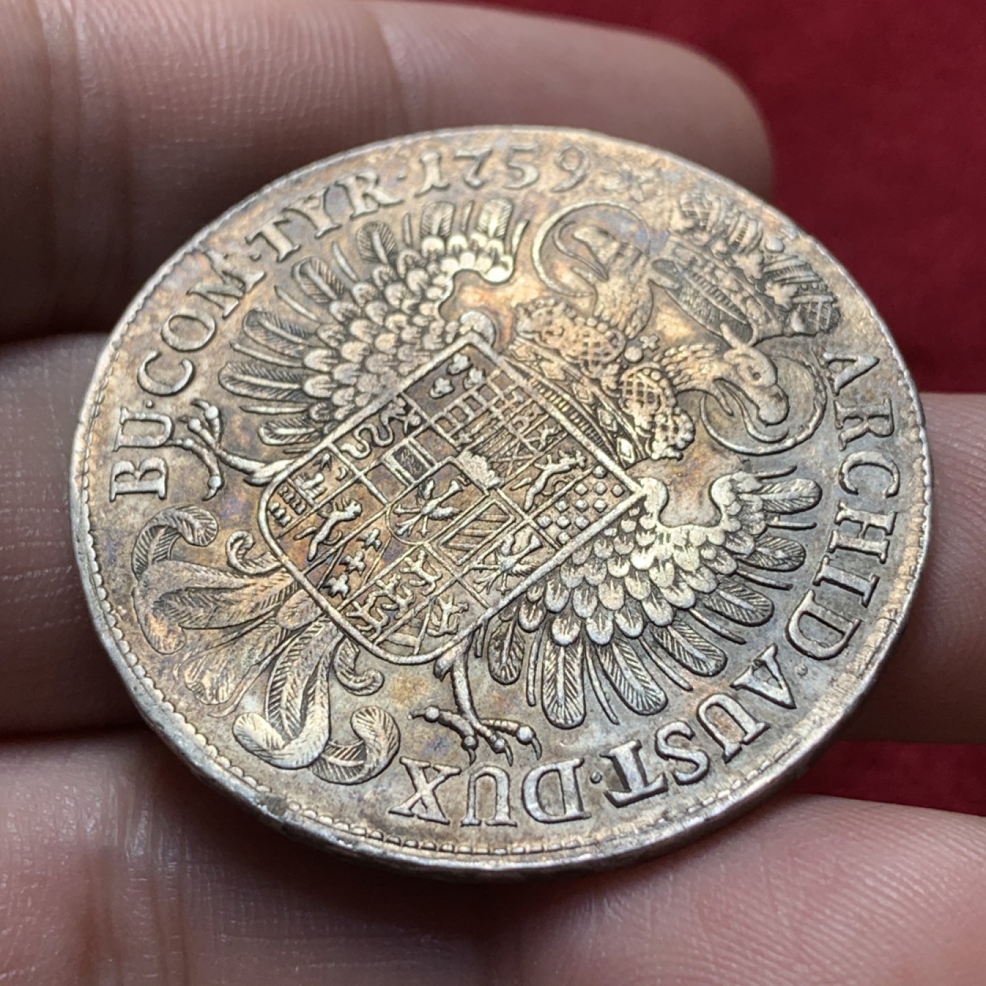 《竞宝斋》第95场-本周日，周一，周四，3场连拍（全场不限金额包邮） 1759年奥地利特蕾西亚女王1泰勒银币 原铸