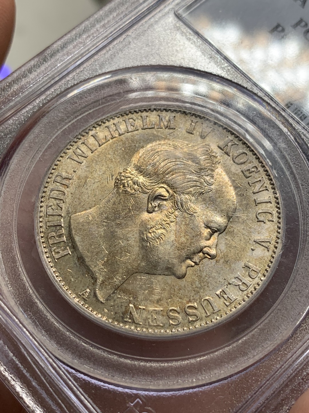 《竞宝斋》第95场-本周日，周一，周四，3场连拍（全场不限金额包邮） PCGS MS61 1855 德国一泰勒 经典洋葱头 淡金包浆 老盒品质