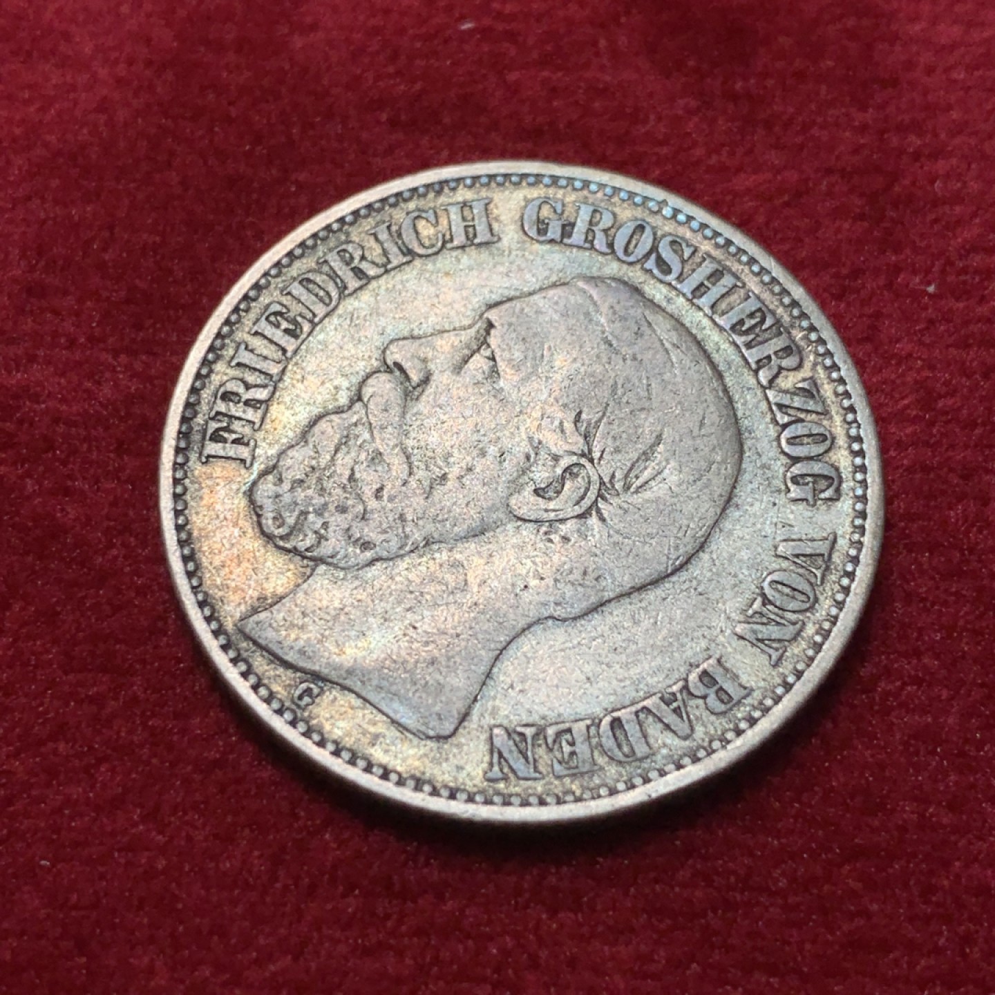 《竞宝斋》第95场-本周日，周一，周四，3场连拍（全场不限金额包邮） 1876年德意志帝国巴登2马克银币，壮年版少见，短翅鹰