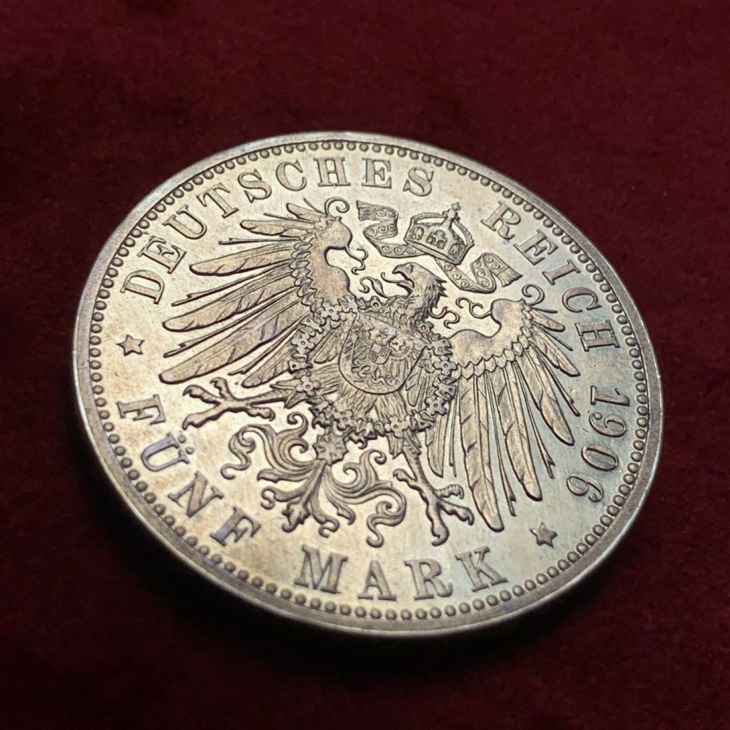 《竞宝斋》第95场-本周日，周一，周四，3场连拍（全场不限金额包邮） 1906年德国巴登弗里德里希金婚5马克银币