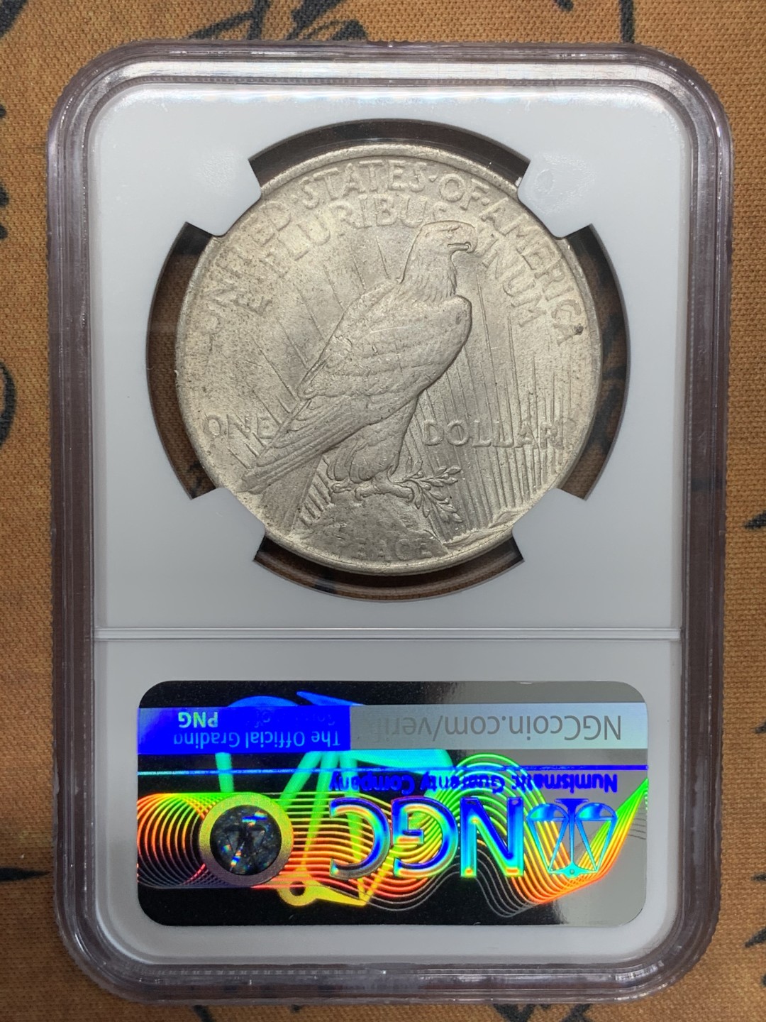 《竞宝斋》第95场-本周日，周一，周四，3场连拍（全场不限金额包邮） NGC-MS63 美国1923年 和平鸽1元大银币 原光好品