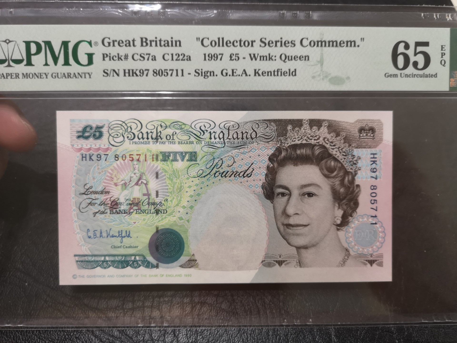 《外钞收藏家》第二百零三期 1997年英国E序列5镑 PMG65 收藏纪念钞