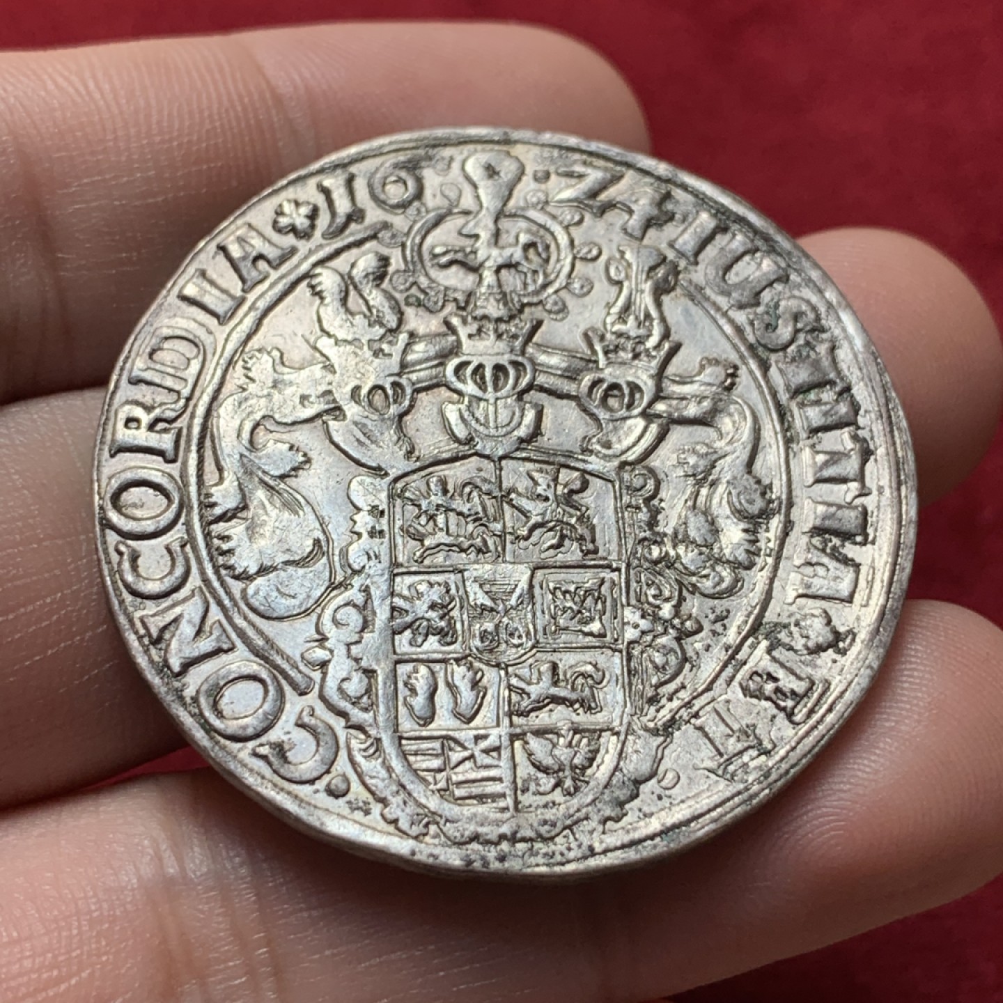 《竞宝斋》第95场-本周日，周一，周四，3场连拍（全场不限金额包邮） 1624年 神罗 布伦瑞克 老泰勒银币 少见品种  29.16克  42.35mm大直径