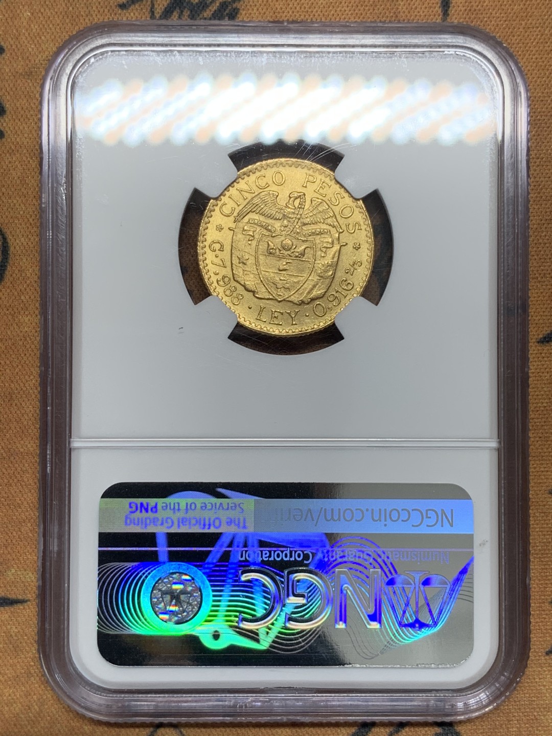 《竞宝斋》第95场-本周日，周一，周四，3场连拍（全场不限金额包邮） NGC-MS64 哥伦比亚 1929年 西蒙波利瓦 5比索金币 南美系品种暴涨