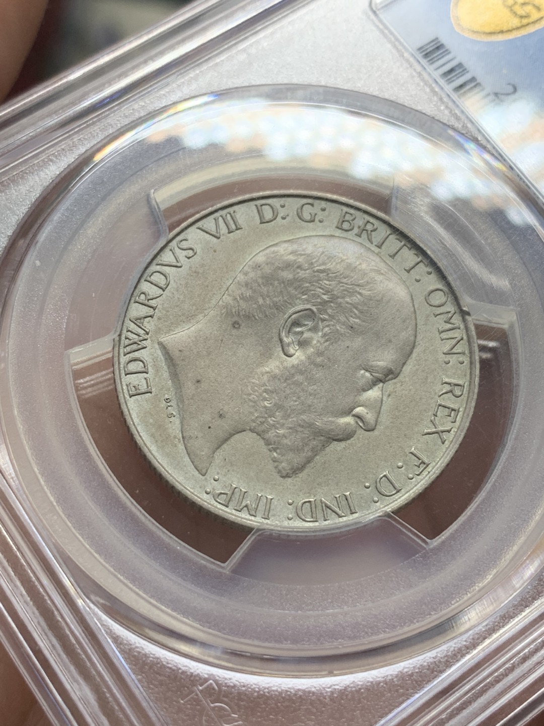 《竞宝斋》第95场-本周日，周一，周四，3场连拍（全场不限金额包邮） PCGS PR63MATTE 英国1902年爱七精制海神弗洛林银币 包浆均匀 难得状态