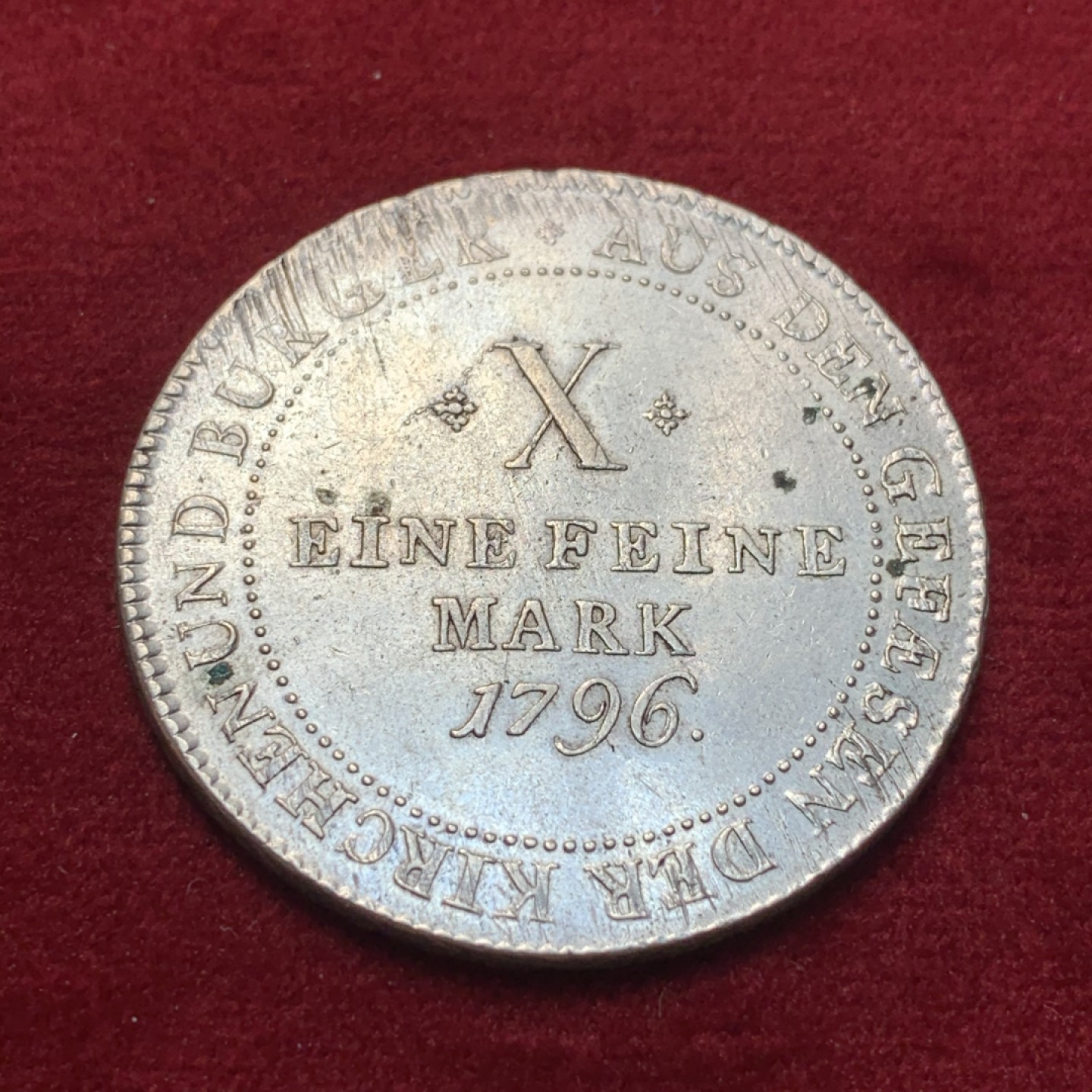 《竞宝斋》第95场-本周日，周一，周四，3场连拍（全场不限金额包邮） 德国 1796年 法兰克福 烧鸡大泰勒银币 28克