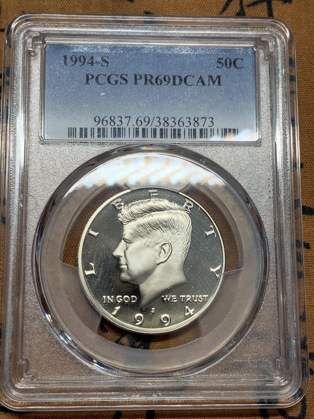 《竞宝斋》第95场-本周日，周一，周四，3场连拍（全场不限金额包邮） PCGS PR69 美国1994肯尼迪镜面精制币