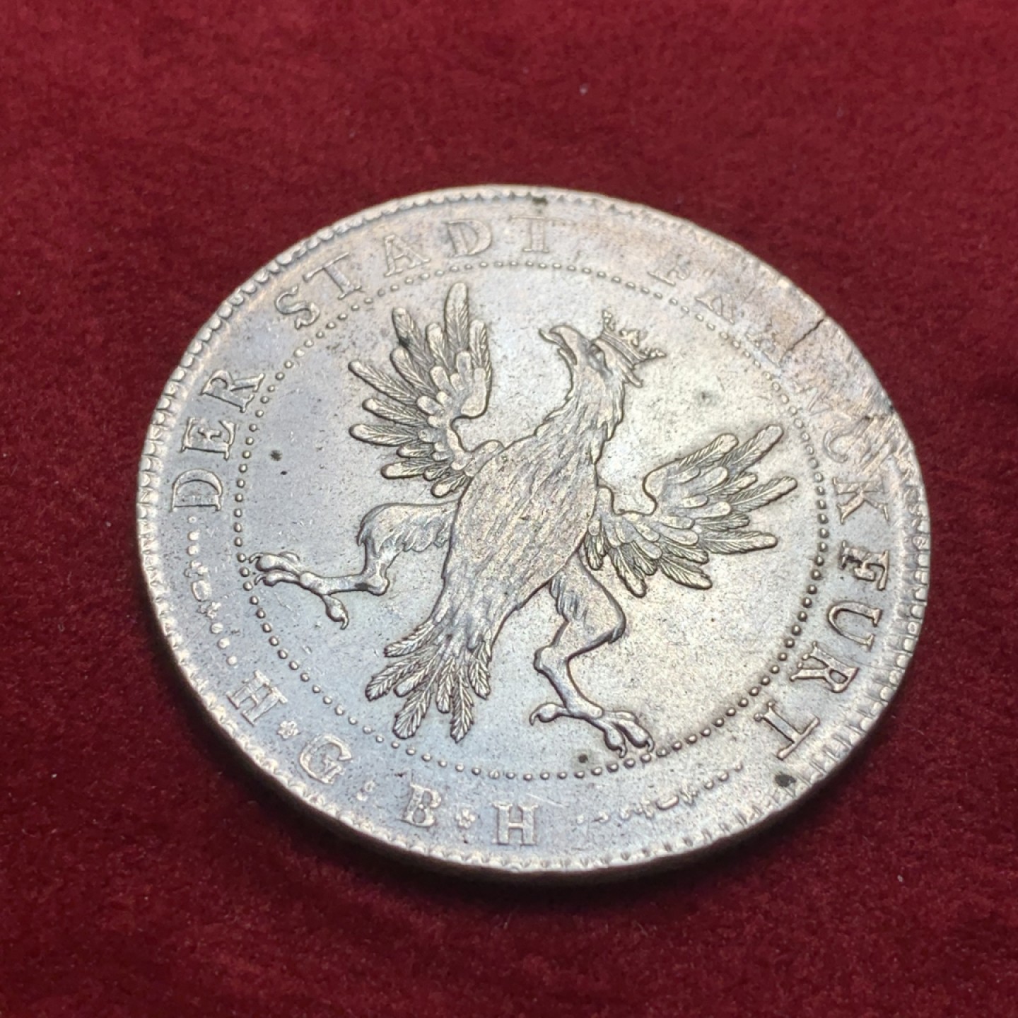 《竞宝斋》第95场-本周日，周一，周四，3场连拍（全场不限金额包邮） 德国 1796年 法兰克福 烧鸡大泰勒银币 28克