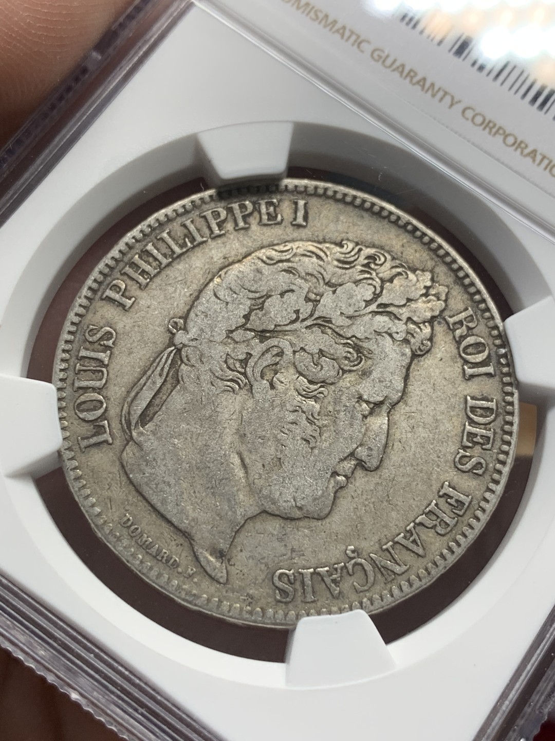 《竞宝斋》第96场-本周日，周一，周四，3场连拍（全场不限金额包邮） NGC-VF35 法国1834年 飞利浦一世 5法郎大银币 原味好品早期年份
