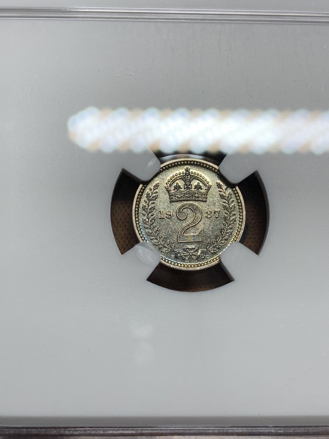 《竞宝斋》第96场-本周日，周一，周四，3场连拍（全场不限金额包邮） NGC-PF64 英国 1937年乔六 2便士 精制PROOF银币