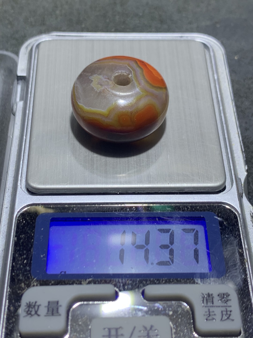 精美冰飘战国红玛瑙面包圈平安扣一个，