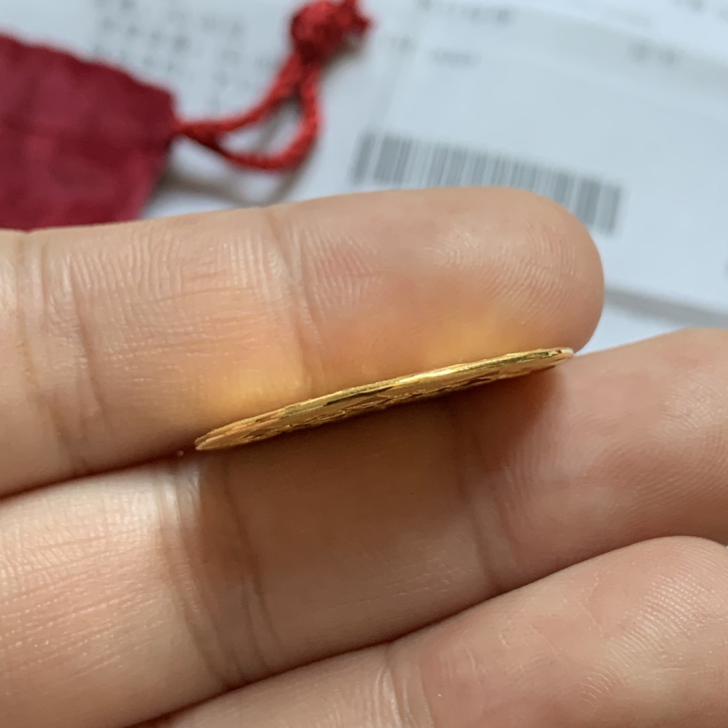 《竞宝斋》第96场-本周日，周一，周四，3场连拍（全场不限金额包邮） 周大福金犬献瑞吉祥如意金章 10.05克 含金量99.99% （带购买发票）