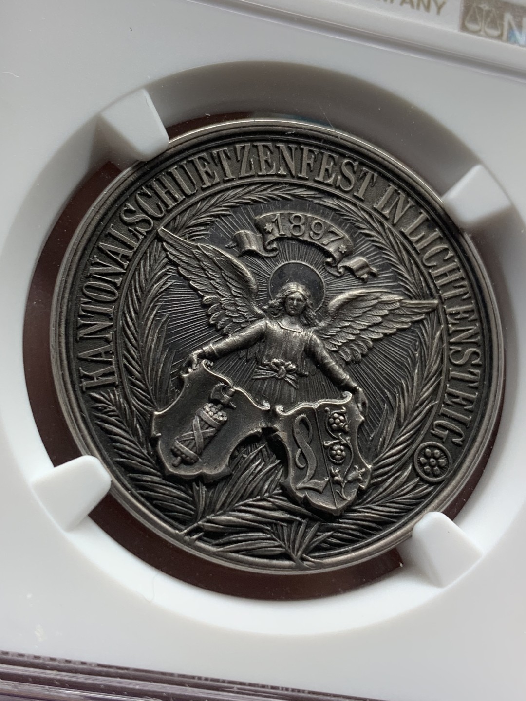 《竞宝斋》第96场-本周日，周一，周四，3场连拍（全场不限金额包邮） NGC-MS64 1897 瑞士圣加仑射击银章存量低于200，十分稀少