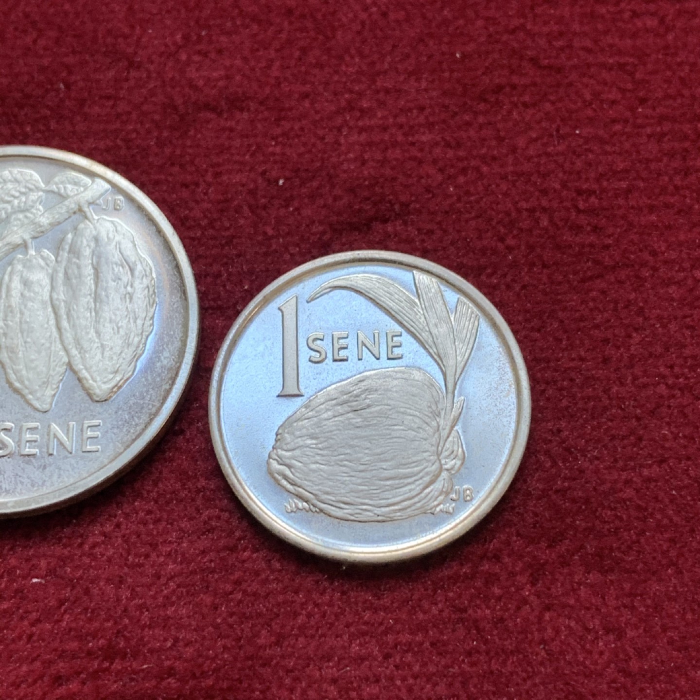 《竞宝斋》第96场-本周日，周一，周四，3场连拍（全场不限金额包邮） 1972年 萨摩亚 PROOF 精制1分和2分银币 BU品相