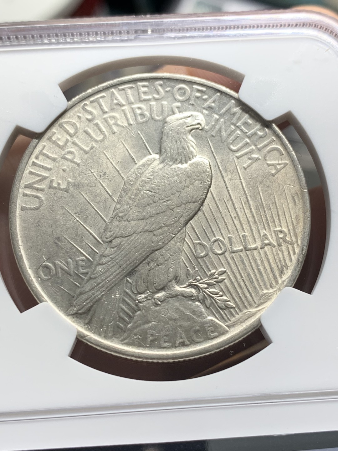 《竞宝斋》第96场-本周日，周一，周四，3场连拍（全场不限金额包邮） NGC-MS61 美国1923年 和平鸽一元大银币 原光好品 低评