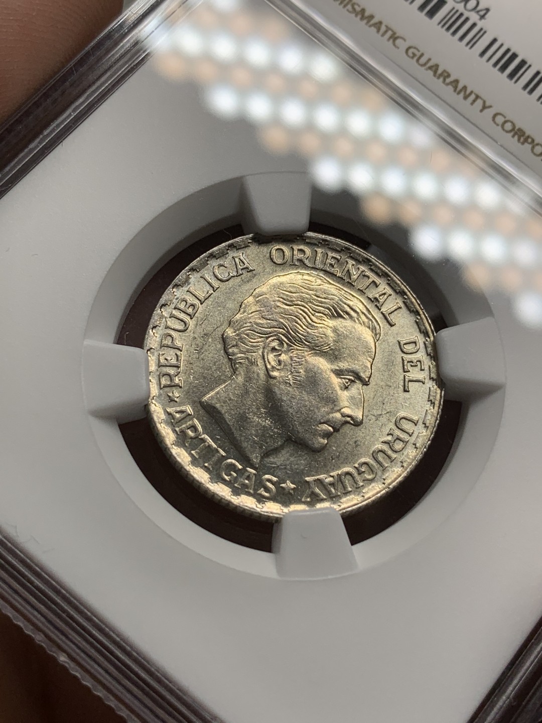 《竞宝斋》第96场-本周日，周一，周四，3场连拍（全场不限金额包邮） NGC MS62 乌拉圭 1943年 50分银币