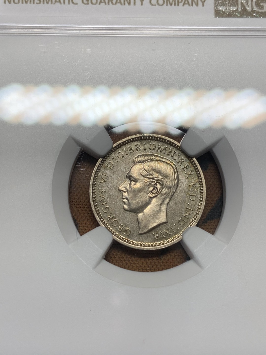 《竞宝斋》第96场-本周日，周一，周四，3场连拍（全场不限金额包邮） NGC-PF63 英国1937年 乔六 4便士 精制PROOF银币