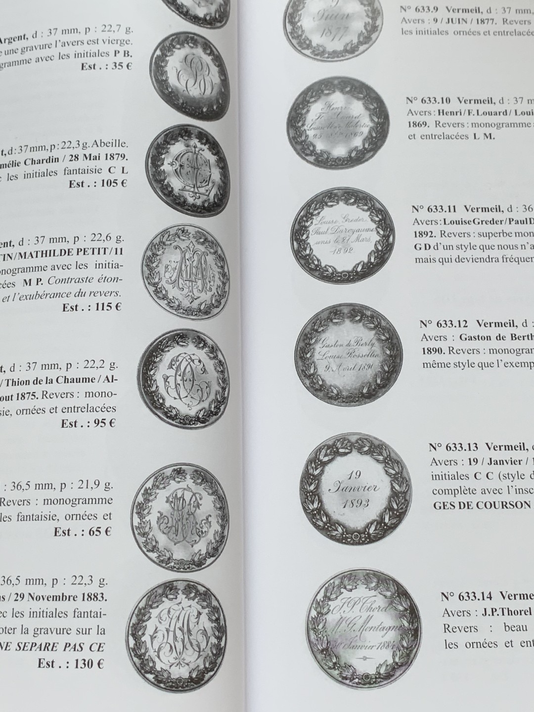 《竞宝斋》第96场-本周日，周一，周四，3场连拍（全场不限金额包邮） 法国 结婚 纪念章 目录 厚达 320页 重达1.6公斤 A4纸大小 亏运费的品种 不过介绍的非常详细 版本众多
