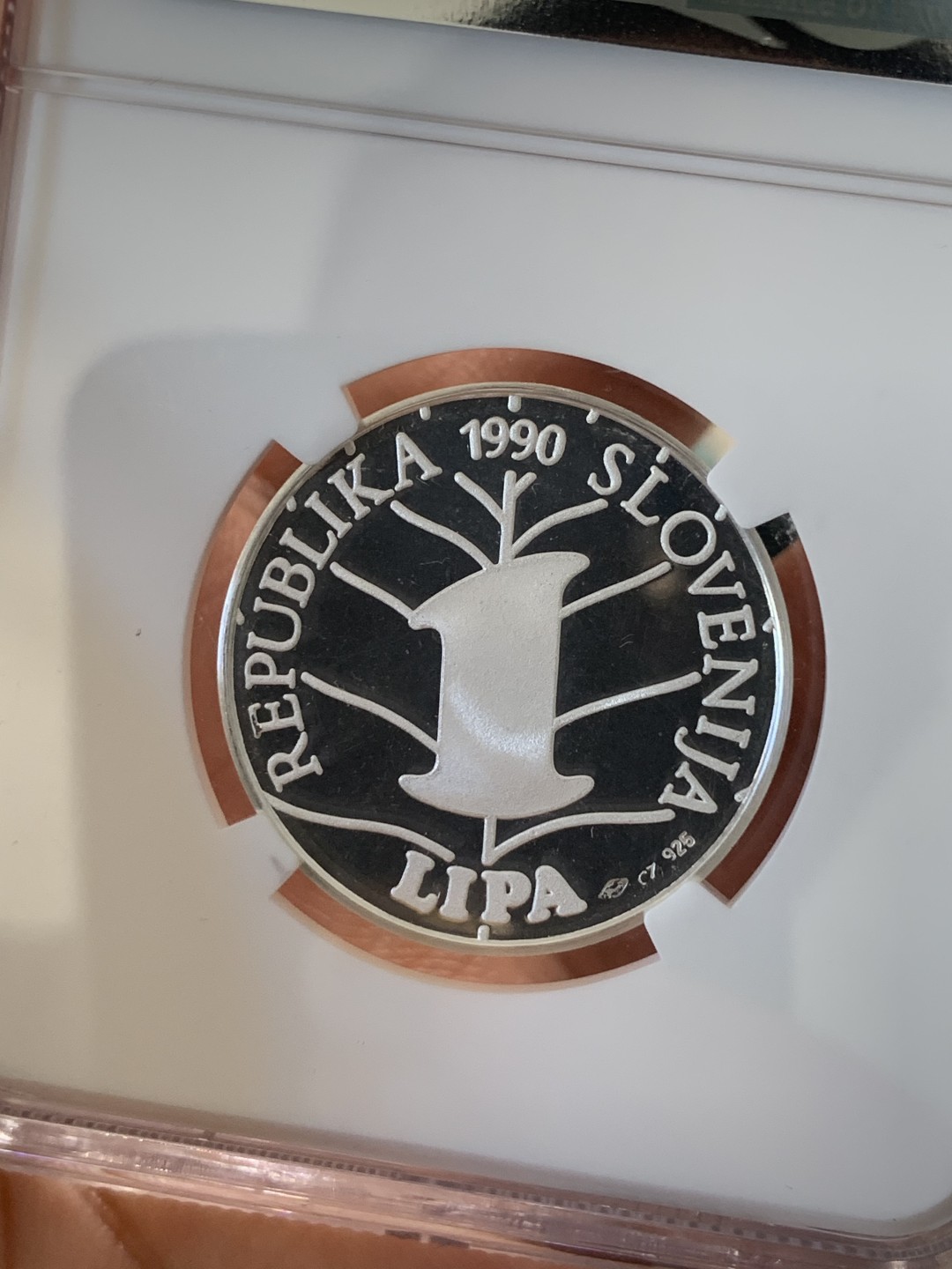 《竞宝斋》第96场-本周日，周一，周四，3场连拍（全场不限金额包邮） NGC PF69 UC 斯洛文尼亚1990年1LIPA纪念银币 过渡政府 少见