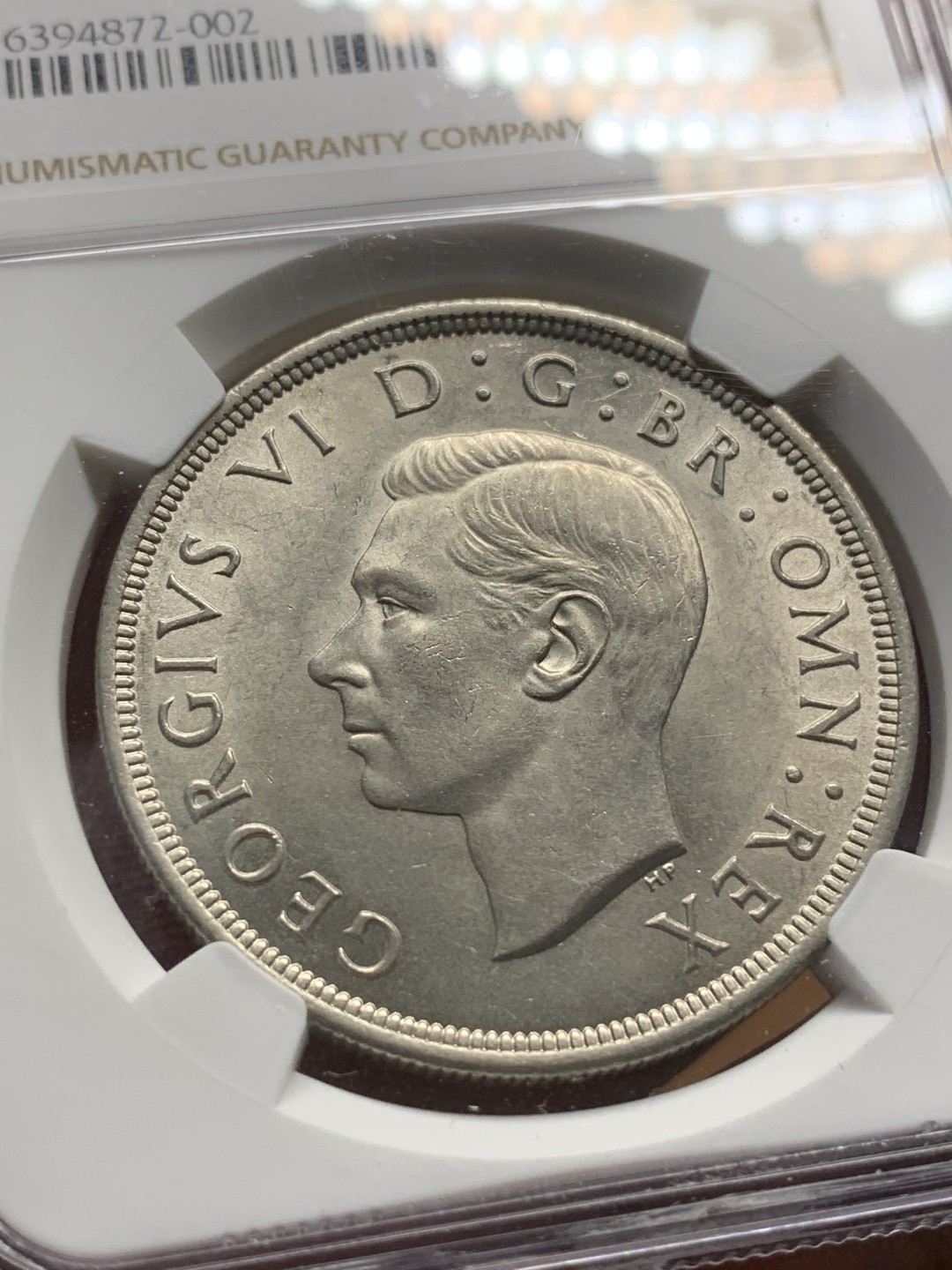 《竞宝斋》第96场-本周日，周一，周四，3场连拍（全场不限金额包邮） NGC-MS62 英国 1937年乔治六世一克朗银币 转光好品