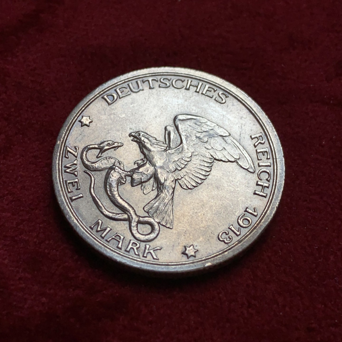 《竞宝斋》第96场-本周日，周一，周四，3场连拍（全场不限金额包邮） 德国 1913年 战胜拿破仑 纪念 2马克 银币