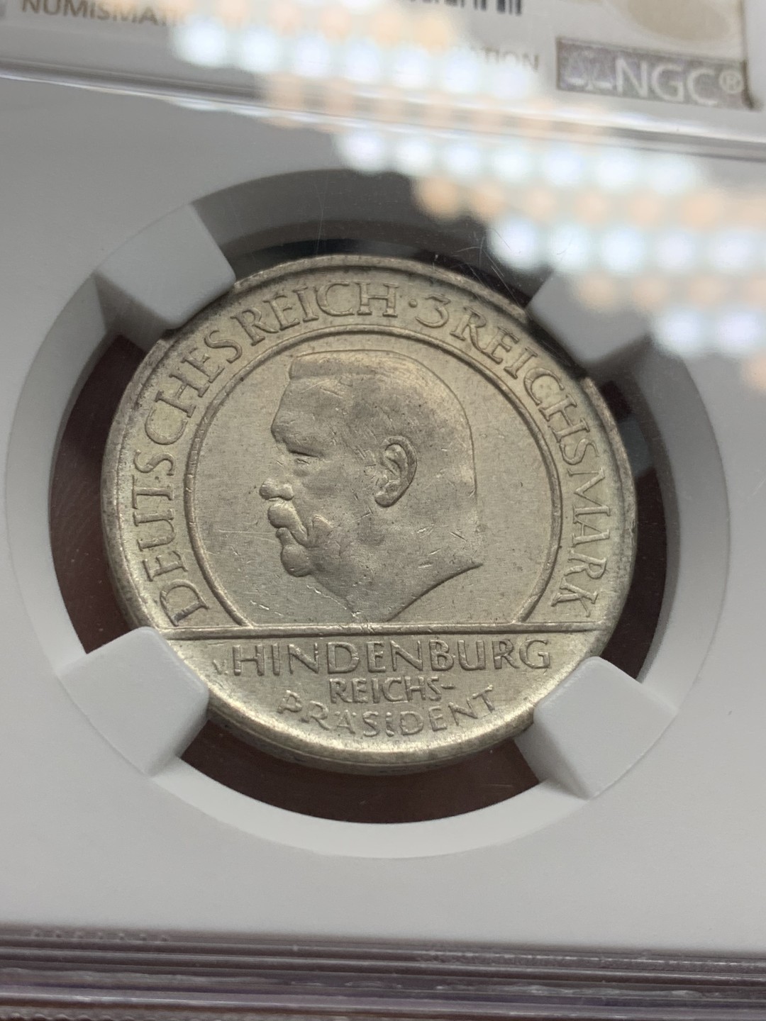 《竞宝斋》第96场-本周日，周一，周四，3场连拍（全场不限金额包邮） NGC-AU55 德国  1929年 宪法纪念币 3马克 银币 A版