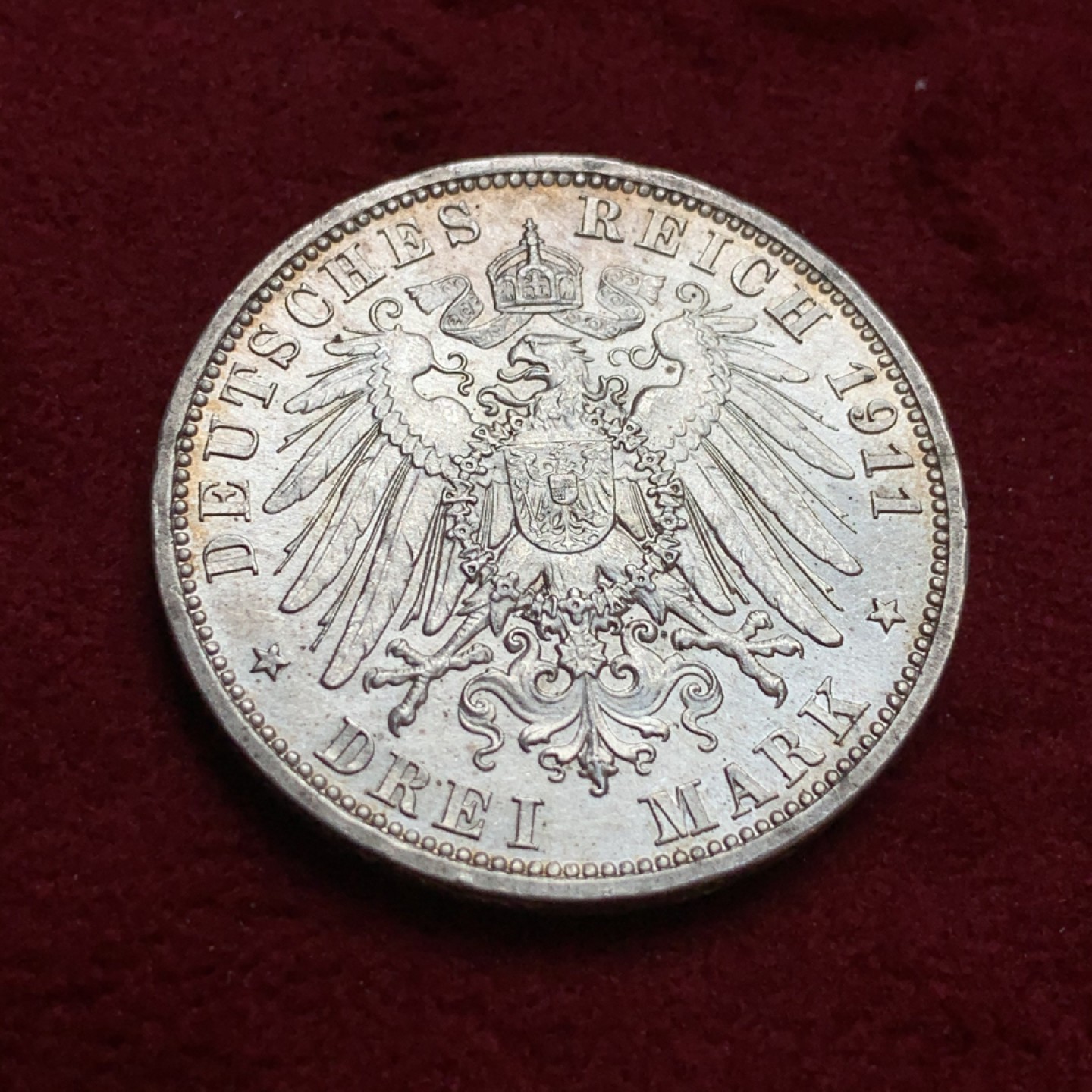 《竞宝斋》第96场-本周日，周一，周四，3场连拍（全场不限金额包邮） 德国绍姆堡-利普1911年逝世纪念3马克银币 好品裸币