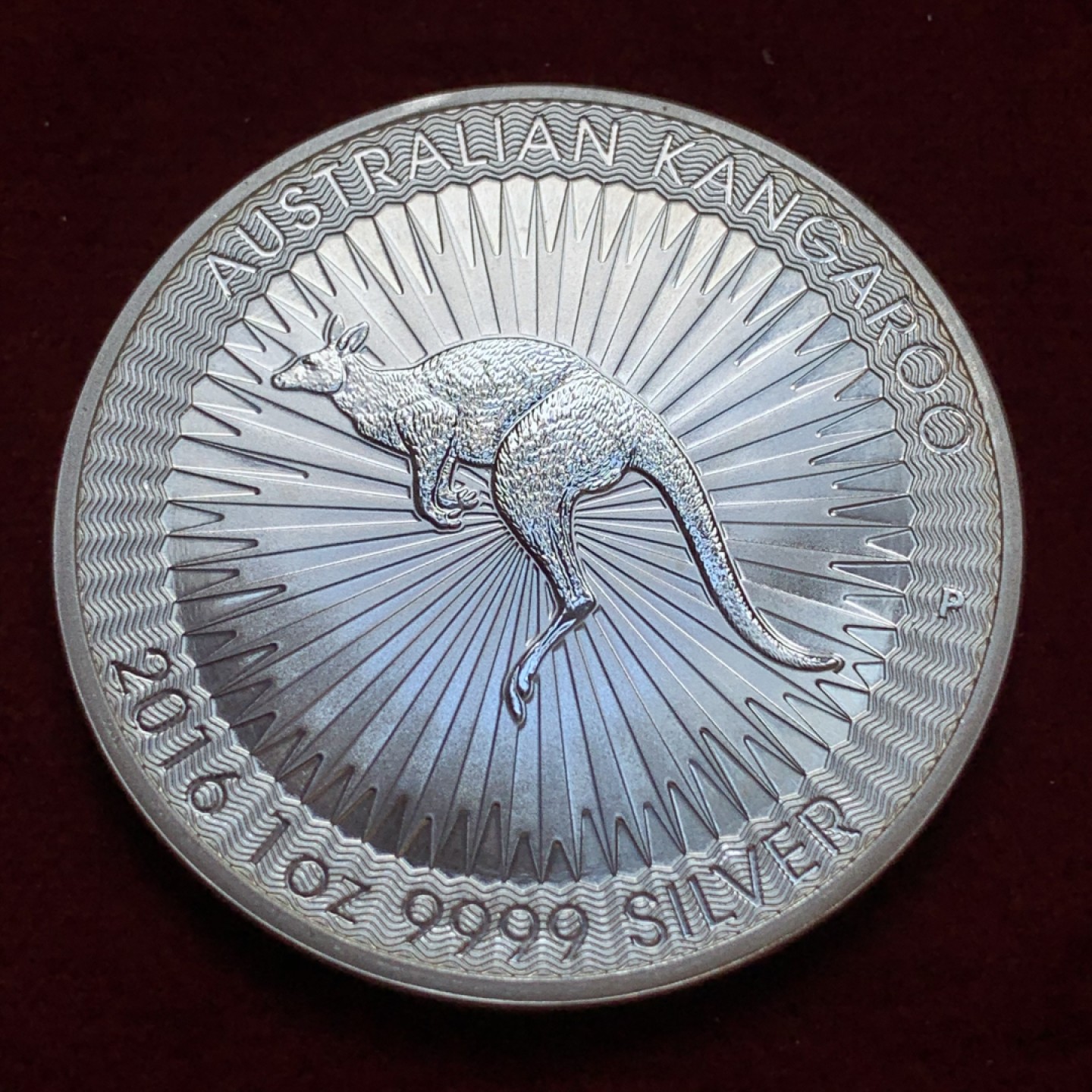 《竞宝斋》第96场-本周日，周一，周四，3场连拍（全场不限金额包邮） 裸币 2016年 澳大利亚袋鼠盎司投资银 BU品相 31.1g 0.999银