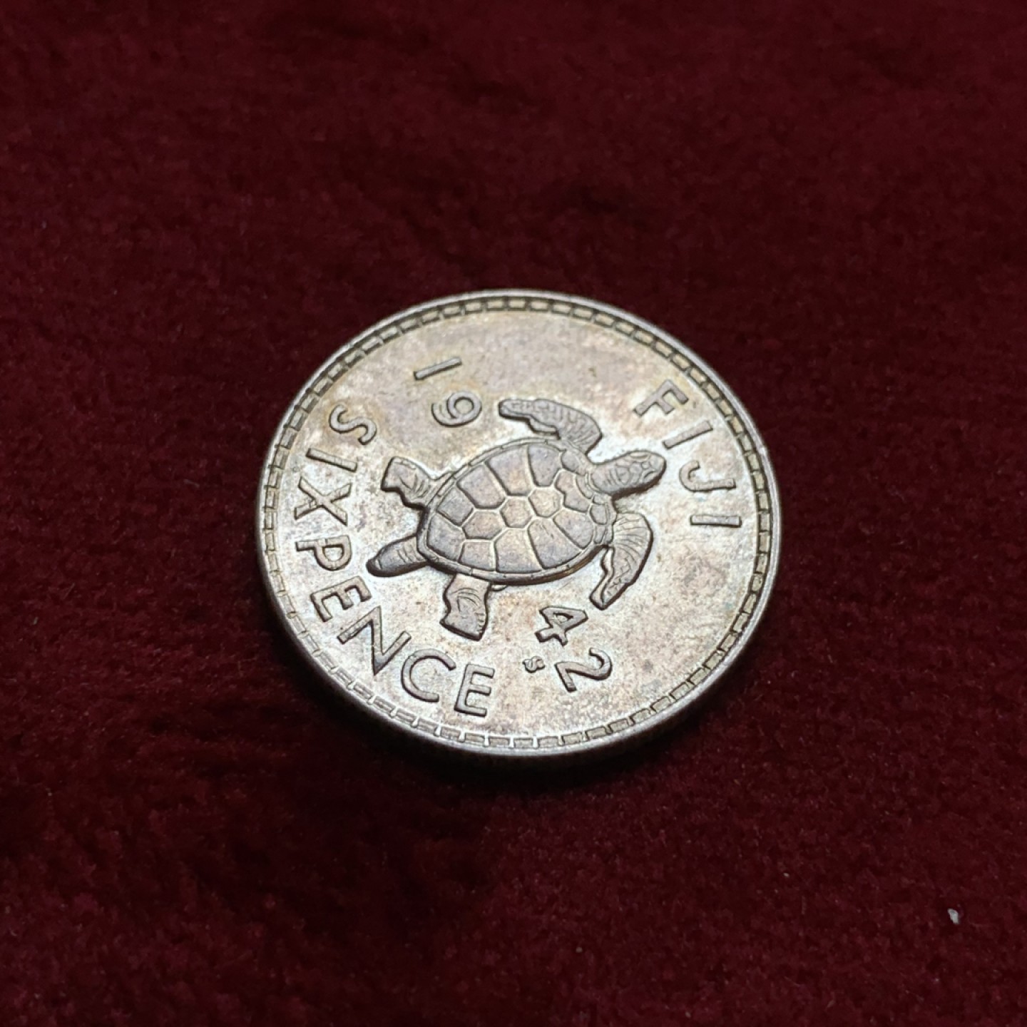 《竞宝斋》第96场-本周日，周一，周四，3场连拍（全场不限金额包邮） 1942年 英属斐济 乔治六世 6便士 银币 高银版年份