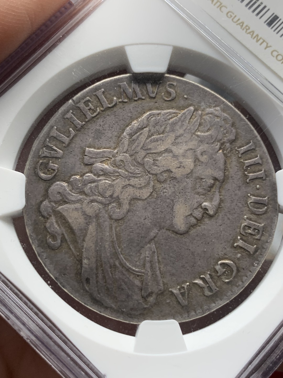 《竞宝斋》第96场-本周日，周一，周四，3场连拍（全场不限金额包邮） NGC XF45 英国  1695年 威廉三世 克朗 大银币 有分太难了 通货基本F的存在  这个45分难得