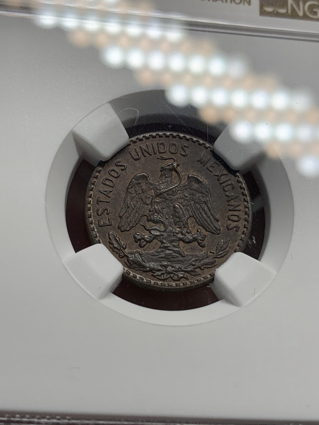 《竞宝斋》第96场-本周日，周一，周四，3场连拍（全场不限金额包邮） NGC MS62BN 墨西哥1915年 2分铜币