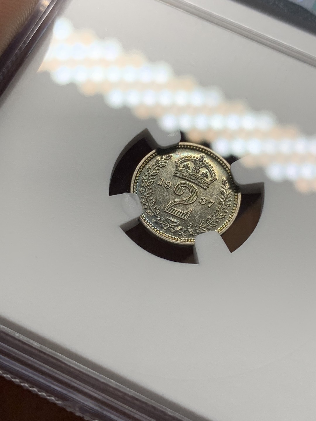 《竞宝斋》第96场-本周日，周一，周四，3场连拍（全场不限金额包邮） NGC-PF64 英国 1937年乔六 2便士 精制PROOF银币