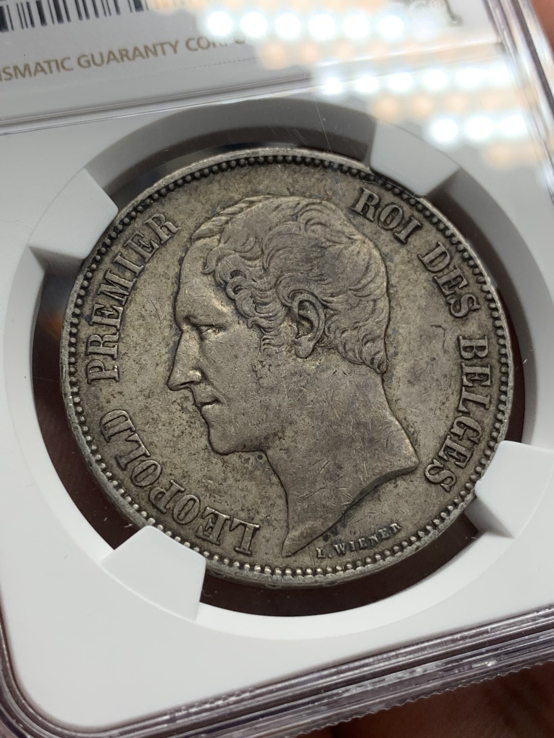 《竞宝斋》第96场-本周日，周一，周四，3场连拍（全场不限金额包邮） NGC-XF45 比利时利奥波德一世1849年 5法郎大银币 原味品 版式不错 更高分也就9枚