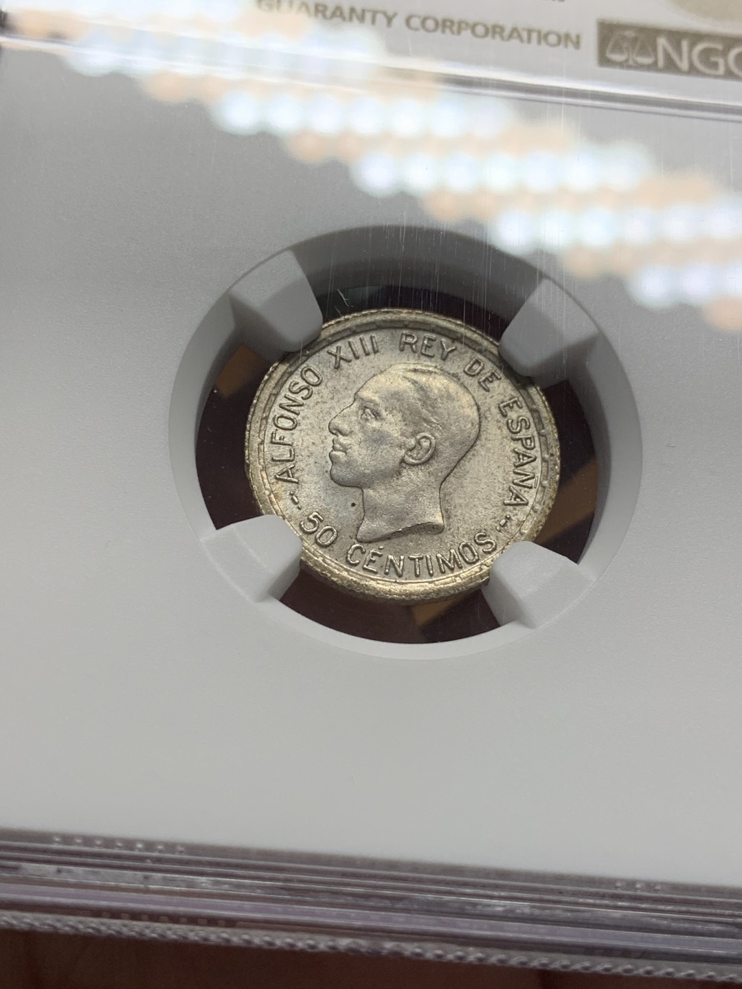 《竞宝斋》第96场-本周日，周一，周四，3场连拍（全场不限金额包邮） NGC-MS64 西班牙1926年 阿方索十三世 50分银币 也是高分币 外拍价格也涨的很多